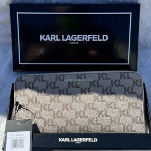 Karl Lagerfeld Signature Zip Wallet